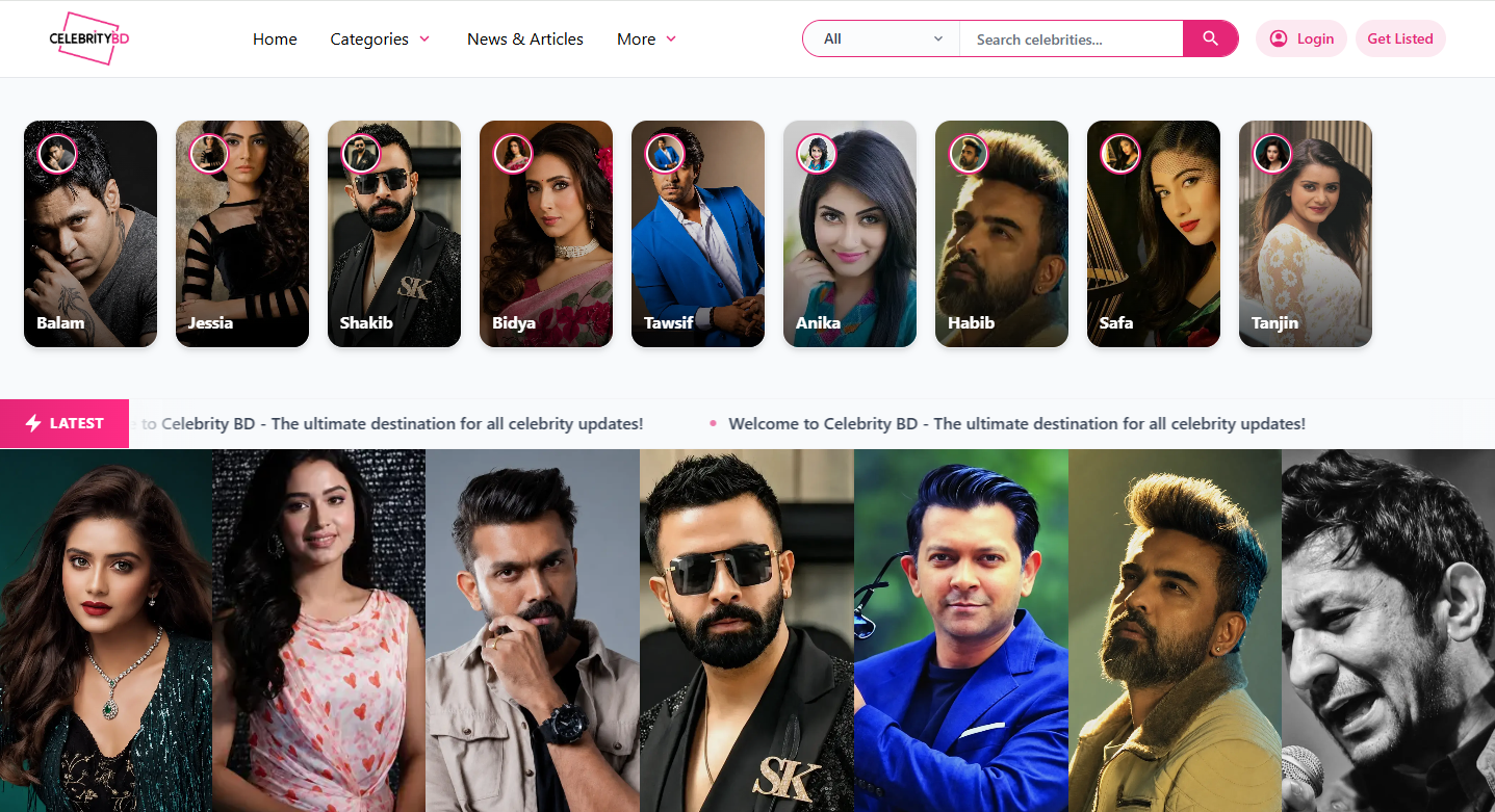 Celebrity BD — web project by software engineer Tushar Imran